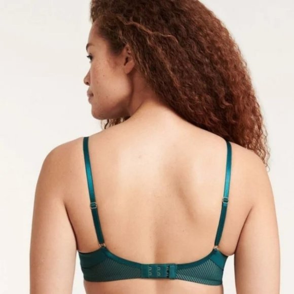 ThirdLove | Shadow Stripe Plunge Bra Lace (32D 1/2) - Picture 3 of 11